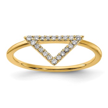 14k Polished 1/10 carat Diamond Triangle Ring