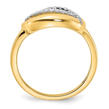 14k Polished 1/6 carat Diamond Oval Ring — alternate view
