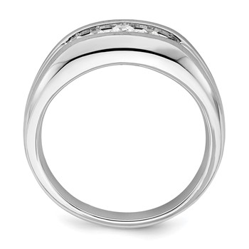 IBGoodman 14k White Gold 1/3 carat Lab Grown Diamond VS/SI+ G+ Five Stone Complete Men's Ring — alternate view