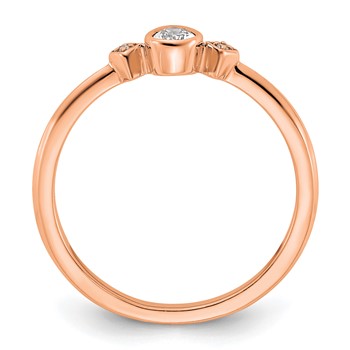14k Rose Gold Petite 3-Stone 1/15 carat Pear Diamond Complete Promise/Engagement Ring — alternate view