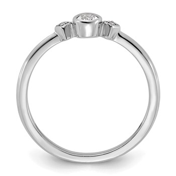 14k White Gold Petite 3-Stone 1/15 carat Pear Diamond Complete Promise/Engagement Ring — alternate view