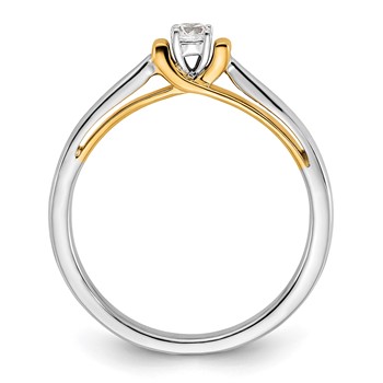 First Promise 14k Two-tone 1/10 carat Round Diamond Complete Promise/Engagement Ring — alternate view