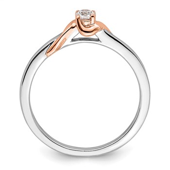 First Promise 14k White and Rose Gold 1/10 carat Round Diamond Complete Promise/Engagement Ring — alternate view