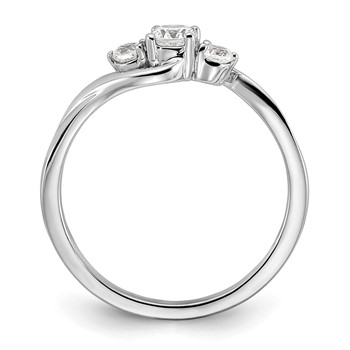 14k White Gold 1/3 carat Lab Grown Diamond VS/SI+ G+ Complete Petite Engagement Ring — alternate view