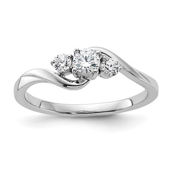 14k White Gold 1/3 carat Lab Grown Diamond VS/SI+ G+ Complete Petite Engagement Ring