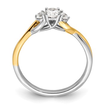14k Two-tone 1/3 carat Lab Grown Diamond VS/SI+ G+ Complete Petite Engagement Ring — alternate view