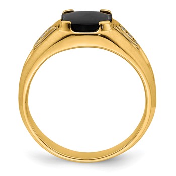 IB Goodman 14k 8mm Octagon Onyx and 1/20 carat Diamond Mens Ring — alternate view