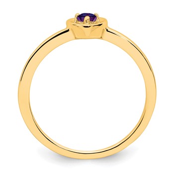 14K Amethyst Heart Ring — alternate view