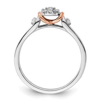 14k Two-tone Rose and White Gold 1/6 carat Lab Grown Diamond VS/SI+ G+ Petite Engagement Ring — alternate view