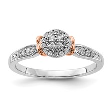 Image of 14K Two-Tone Lab Grown Diamond VS/SI+ G+ Oval Cluster Ring