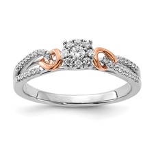 Image of 14K Two-Tone Lab Grown Diamond VS/SI+ G+ Looped Cluster Ring