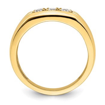 14K 3-Stone 1/2 carat Diamond Complete Men's Ring — alternate view