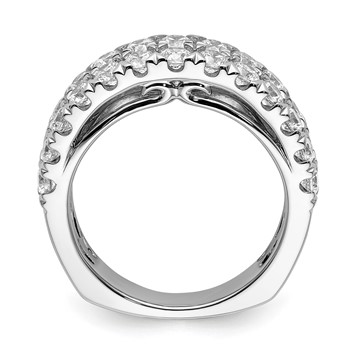 14k White Gold 1 3/4 carat Lab Grown Diamond VS+ F+ Complete Double Row Fashion Band — alternate view