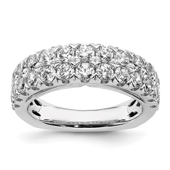 14k White Gold 1 3/4 carat Lab Grown Diamond VS+ F+ Complete Double Row Fashion Band