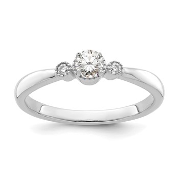 First Promise 14k White Gold 1/4 carat Lab Grown Diamond VS/SI+ G+ Complete Petite Engagement Ring