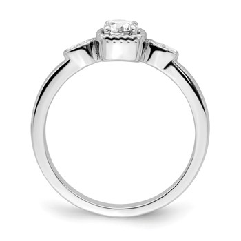 14k White Gold Rope Edge Petite 1/4 carat Round Diamond Complete Promise/Engagement Ring — alternate view