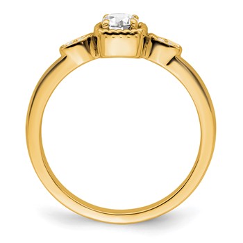 14k Rope Edge Petite 1/4 carat Round Diamond Complete Promise/Engagement Ring — alternate view