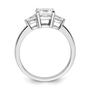 14k White Gold 3 Stone Pear/Cushion Semi-Mount Including 2-Pear Side Stones Dia Ring — alternate view