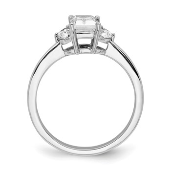 14k White Gold 3 Stone Half Moon/Emerald Mtg Only — alternate view