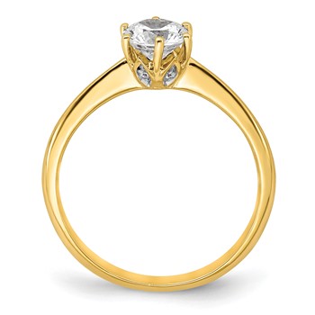 14k (Holds 3/4 carat (5.80 mm) Round) 4-Prong with .02 carat Diamond Leaf Design Semi-Mount Engagement Ring — alternate view