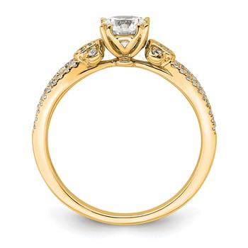 14k Split Shank (Holds 1/2 carat (5.2mm) Round Center) 1/6 carat Diamond Semi-Mount Engagement Ring — alternate view