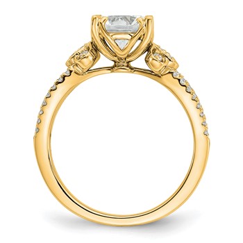 14k Split Shank (Holds 1.5 carat (7.5mm) Round Center) 1/4 carat Diamond Semi-Mount Engagement Ring — alternate view
