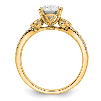14k Split Shank (Holds 1 carat (8.00x6.1mm) Oval Center) 1/6 carat Diamond Semi-Mount Engagement Ring — alternate view