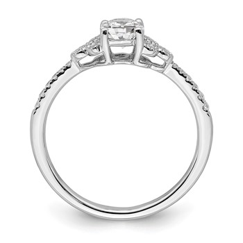 14k White Gold (Holds 1/2 carat (5.2mm) Round Center) 1/8 carat Diamond Semi-mount Engagement Ring — alternate view