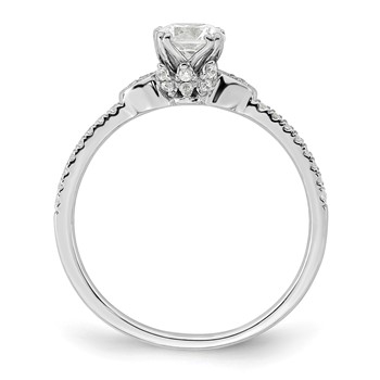 14k White Gold (Holds 1/2 carat (5.2mm) Round Center) 1/6 carat Diamond Semi-Mount Engagement Ring — alternate view