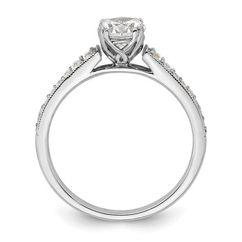 14k White Gold (Holds 3/4 carat (5.8mm) Round Center) 1/6 carat Diamond Semi-Mount Engagement Ring — alternate view