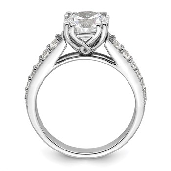 14k White Gold (Holds 2 carat (8.2mm) Round Center) 3/8 carat Diamond Semi-Mount Engagement Ring — alternate view