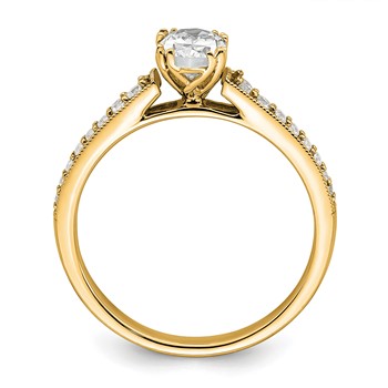 14k Yellow Polish 1/2ct Oval Semi-Mount Engagement Dia Ring — alternate view