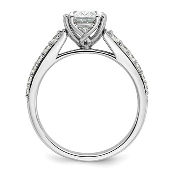 14k White Gold (Holds 1.5 carat (9.2x6.9mm) Oval Center) 1/3 carat Diamond Semi-Mount Engagement Ring — alternate view