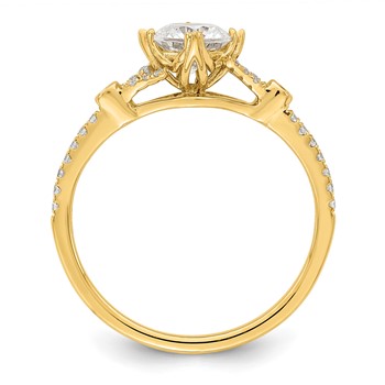 14k (Holds 3/4 carat (5.8mm) Round Center) 1/8 carat Diamond Semi-Mount Engagement Ring — alternate view