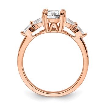 14k Rose Gold (Holds 1 carat (8.00x6.1mm) Oval Center) 1/5 carat Marquise Diamond Semi-Mount Engagement Ring — alternate view