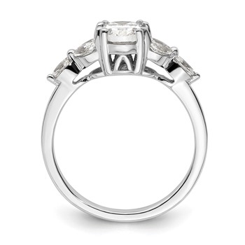 14k White Polish 1ct Oval Semi-Mount Engagement Dia Ring — alternate view