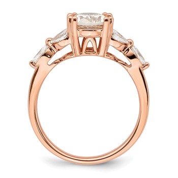 14k Rose Gold (Holds 1.5 carat (9.2x6.9mm) Oval Center) 1/3 carat Marquise Diamond Semi-Mount Engagement Ring — alternate view