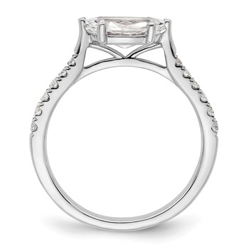 14k White Gold East West (Holds 3/4 carat (9.2x5.00mm) Marquise Center) 1/5 carat Diamond Semi-Mount Engagement Ring — alternate view