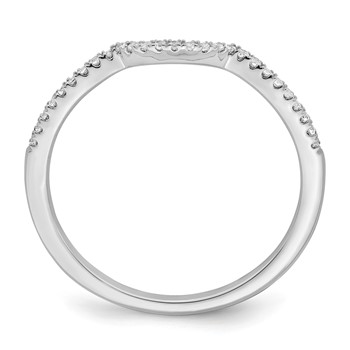 14k White Gold 1/15 carat Diamond Contoured Complete Wedding Band — alternate view
