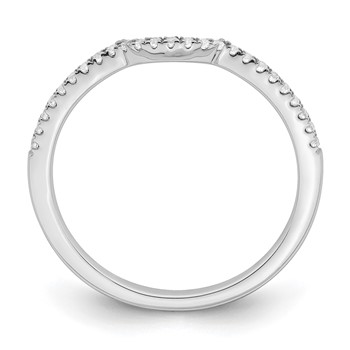 14k White Gold 1/8 carat Diamond Contoured Complete Wedding Band — alternate view