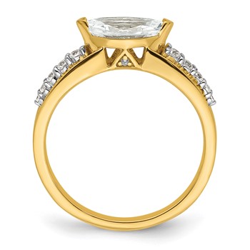 14k East West (Holds 3/4 carat (9.2x5.00mm) Marquise Center) 1/8 carat Diamond Semi-Mount Engagement Ring — alternate view