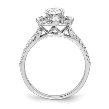 14k White Gold Vintage Halo (Holds 1 carat (8.0x6.1mm) Oval Center) 5/8 carat Diamond Semi-Mount Engagement Ring — alternate view