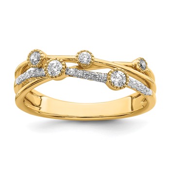 14K Lab Grown Diamond VS/SI FGH Criss Cross Ring