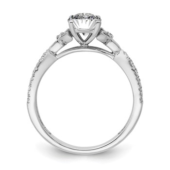 14k White Gold Semi-mount Diamond Celtic Knot Oval Engagement Ring — alternate view