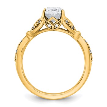 14k Semi-mount Diamond Oval Center Engagement Ring — alternate view
