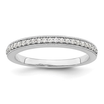 14K White Gold 1/6 carat Diamond Complete Wedding Band