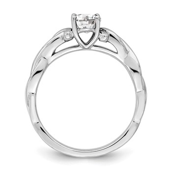 14k White Gold Oval Setting Twisted Band Engagement Ring Mounting — alternate view