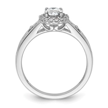 14k White Gold Oval Halo Semi-Mount Engagement Ring — alternate view