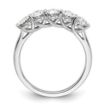True Origin 14K White Gold 1 2/3 carat Lab Grown Diamond VS+ F+ Complete Oval Five Stone Ring — alternate view