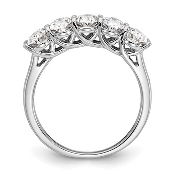 True Origin 14K White Gold 2 carat Lab Grown Diamond VS+ F+ Complete Oval Five Stone Ring — alternate view